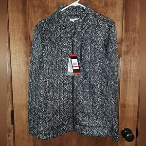 Womens Lightweight Jacket - Size Medium. Black/White Print.